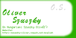 oliver szuszky business card